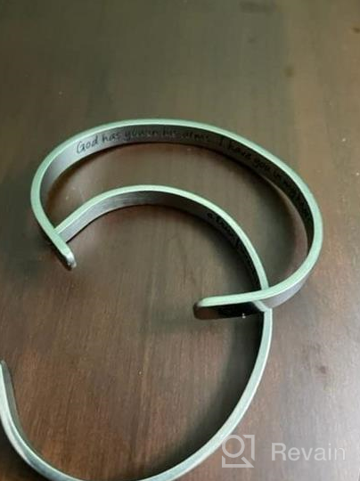 img 1 attached to 🤗 JoycuFF Bracelets for Women - Funny Inspirational Gifts for Sisters - Sister to Sister Jewelry - Mantra Cuff Bangle review by Jose Ballard