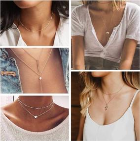 img 3 attached to WFYOU 30 PCS Choker Necklaces For Women Layered Chain Necklace Silver Gold Pendant Necklaces Jewelry DIY Multilayer Necklace Set