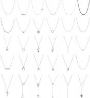 wfyou 30 pcs choker necklaces for women layered chain necklace silver gold pendant necklaces jewelry diy multilayer necklace set logo