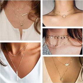 img 2 attached to WFYOU 30 PCS Choker Necklaces For Women Layered Chain Necklace Silver Gold Pendant Necklaces Jewelry DIY Multilayer Necklace Set