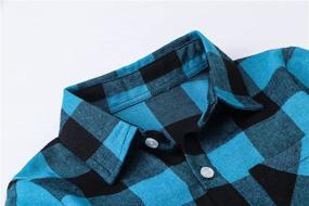 img 2 attached to Sleeves Button Plaid Flannel Shirt Boys' Clothing : Tops, Tees & Shirts