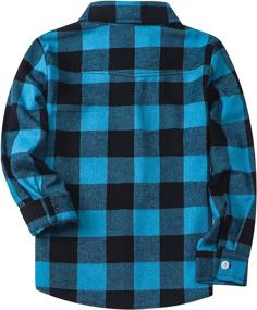 img 3 attached to Sleeves Button Plaid Flannel Shirt Boys' Clothing : Tops, Tees & Shirts