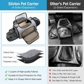 img 3 attached to Расширяемая сумка-переноска для кошек и маленьких собак, одобренная авиакомпанией, с флисовой подкладкой от Siivton