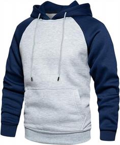 img 4 attached to TOLOER Men'S Casual Solid Color Hoodies Pullover For Sports Outwear And Sweatshirts