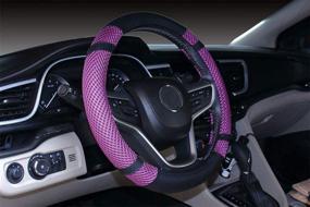 img 2 attached to Microfiber Leather And Viscose Universal Breathable Anti-Slip Odorless Steering Wheel Cover (14&#39 Interior Accessories for Steering Wheels & Accessories