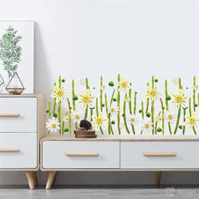 img 3 attached to 🌸 ROFARSO 38'' x 12.5'' Floral Baseboard Skirting Line Wall Decal - Stunning Peel and Stick Wall Art for Nursery, Bedroom, Living Room, Office, and More!