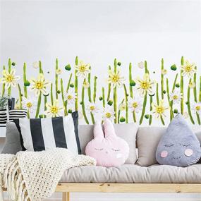 img 2 attached to 🌸 ROFARSO 38'' x 12.5'' Floral Baseboard Skirting Line Wall Decal - Stunning Peel and Stick Wall Art for Nursery, Bedroom, Living Room, Office, and More!