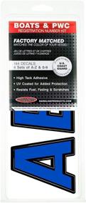 img 1 attached to 🖤 Factory Matched 3-Inch Boat & PWC Registration Number Kit: Hardline Products Series 700 in Blue/Black – A Perfect Match!