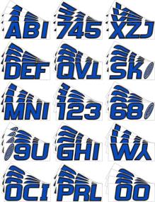 img 2 attached to 🖤 Factory Matched 3-Inch Boat & PWC Registration Number Kit: Hardline Products Series 700 in Blue/Black – A Perfect Match!