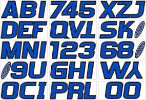 img 3 attached to 🖤 Factory Matched 3-Inch Boat & PWC Registration Number Kit: Hardline Products Series 700 in Blue/Black – A Perfect Match!