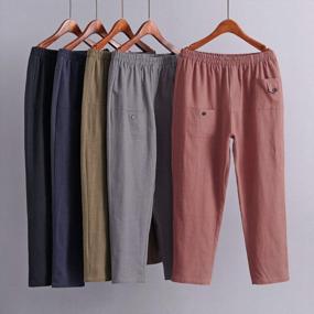 img 3 attached to Women'S Elastic Waist Casual Crop Linen Pants: Minibee Pull On Style