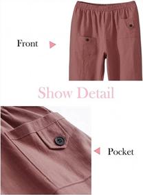 img 1 attached to Women'S Elastic Waist Casual Crop Linen Pants: Minibee Pull On Style