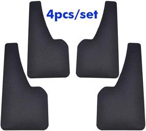 img 3 attached to 4Pcs Universal Mud Flaps For Car Carbon Fiber Printed Mudguards Front And Rear Fender Splash Guards Mud Flaps-Black