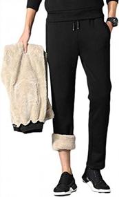 img 4 attached to Men'S Athletic Fleece Sweatpants With Thicken Sherpa Lining Jogger Thermal Pants