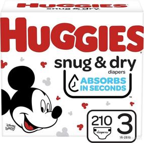 img 4 attached to 👶 HUGGIES Snug & Dry Diapers - 1 Month Supply, 210 Count (Packaging May Vary)