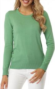 img 4 attached to Lightweight Crewneck Long Sleeve Pullover Sweater For Women By Fuinloth