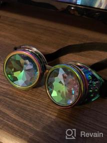 img 7 attached to Steampunk Kaleidoscope Rave Goggles With Rainbow Crystal Glass Lens For Enhanced Visuals