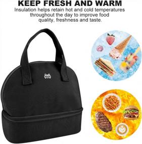 img 2 attached to JIELISI Insulation Lunch Bag: Double-Layer, Reusable, Leakproof, And Portable For Office, School, Picnic, Travel, And Outdoor Adventures!