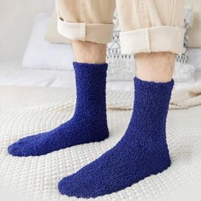 img 3 attached to Thick And Cozy Winter Socks For Men - 4 Pack Of Soft And Warm Fuzzy Floor Socks From Bienvenu