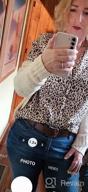 img 1 attached to Women'S Leopard Print V Neck Tunic Button Down Shirt Long Sleeve Top review by Robert Jaskolski