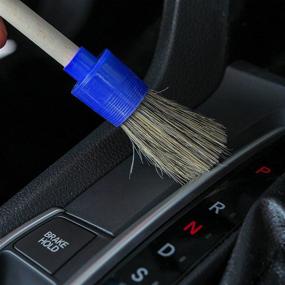 img 1 attached to 🚗 VIKING 3pk Multi-Purpose Car Detailing Brushes: Natural Boars Hair and Synthetic Fibers for Exterior and Interior Detailing, 3 Head Sizes, Blue