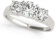 voss+agin lab grown diamond 1.00ctw 3 stone engagement ring, e-f color vs clarity, agi certified, in 14k white gold logo