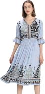 👗 womens mexican pleated cocktail dress with embroidered details - women's clothing logo