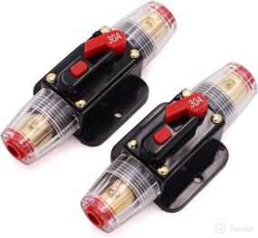 img 4 attached to ⚡ PowMr Reset 12V 30A Circuit Breaker Fuse - Audio Inline Fuse Holder for Car Audio, Stereo Switch, and Solar Inverter System - 2 Pack