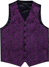 img 2 attached to Barry Wang Matched Paisley Waistcoat Wedding Men's Accessories ~ Ties, Cummerbunds & Pocket Squares