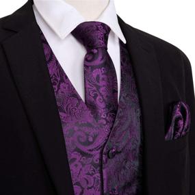 img 3 attached to Barry Wang Matched Paisley Waistcoat Wedding Men's Accessories ~ Ties, Cummerbunds & Pocket Squares