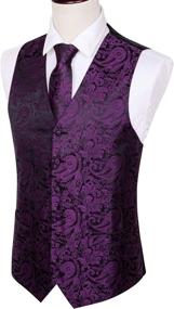 img 1 attached to Barry Wang Matched Paisley Waistcoat Wedding Men's Accessories ~ Ties, Cummerbunds & Pocket Squares