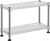 songmics 2-tier spice rack: organize your kitchen with this freestanding metal shelf for jars, bottles, and cans - holds up to 88 lb, 15.7 x 5.9 x 10.4 inches - silver ulgr21sv logo