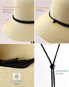 img 2 attached to Women'S UPF 50+ Sun Bucket Straw Hat With Lanyard - Foldable Summer Beach, Fishing, Safari & Garden Protection