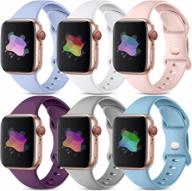 45mm 41mm 40mm 38mm 44mm 42mm 49mm compatible silicone sport bands for apple watch series 8 7 6 5 4 3 2 1 se, maledan 6 pack breathable strap design women men ultra iwatch band logo
