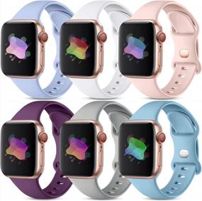 img 4 attached to 45Mm 41Mm 40Mm 38Mm 44Mm 42Mm 49Mm Compatible Silicone Sport Bands For Apple Watch Series 8 7 6 5 4 3 2 1 SE, Maledan 6 Pack Breathable Strap Design Women Men Ultra IWatch Band