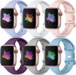 45mm 41mm 40mm 38mm 44mm 42mm 49mm compatible silicone sport bands for apple watch series 8 7 6 5 4 3 2 1 se, maledan 6 pack breathable strap design women men ultra iwatch band logo