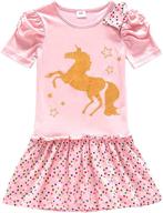 juxinsu toddler rainbow cartoon sh6219 fuchsia girls' clothing ~ dresses logo