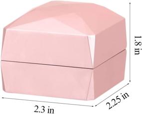 img 3 attached to LED светло-розовый Diamond-Shaped Naimo резиновое обручальное кольцо ювелирных изделий Подарочная коробка