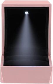 img 2 attached to LED светло-розовый Diamond-Shaped Naimo резиновое обручальное кольцо ювелирных изделий Подарочная коробка