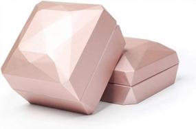 img 1 attached to LED светло-розовый Diamond-Shaped Naimo резиновое обручальное кольцо ювелирных изделий Подарочная коробка