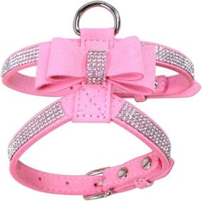 img 4 attached to Bling Rhinestone Pet Dog Harness Vest with Bowknot by Norbi Fashion - Ideal for Your Fashionable Puppy