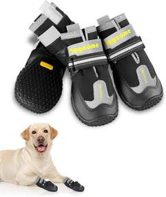 img 4 attached to 🐾 DOGCOME Dog Shoes: Waterproof Winter Boots for Small, Medium, and Large Dogs with Reflective Front & Back and Extended Pull Ring - 4PCS/Set
