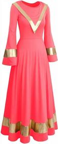 img 3 attached to Shine In The Spotlight With IBAKOM Women'S Metallic Gold Liturgical Dance Robe