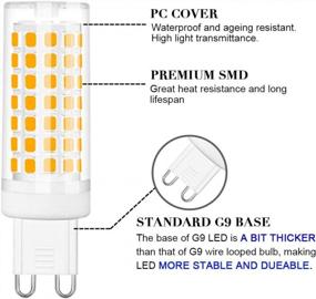 img 3 attached to Обновите свое освещение с помощью светодиодных ламп SumVibe G9 - замена 6 Вт / 60 Вт на 540 лм и теплый белый 3000 K, цоколь G9 AC110-130 В, нерегулируемые лампочки. Получите 12 пакетов по максимальной цене!