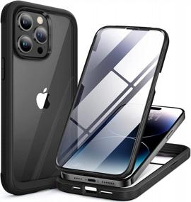 img 4 attached to Miracase IPhone 14 Pro Max Case 6.7 Inch [2023 Upgrade] Full-Body Bumper With Built-In 9H Tempered Glass Screen Protector, Black-A