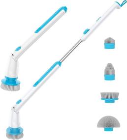 img 4 attached to 🧼 Oraimo Cordless Spin Scrubber for Bathroom, Electric Shower & Kitchen Scrubber with Adjustable Angles, 4 Replaceable Brushes, 2 Speeds – Ideal for Bathtub, Grout, Sink, Tile, Wall, and Pool Cleaning