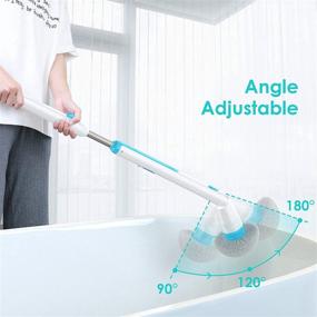 img 3 attached to 🧼 Oraimo Cordless Spin Scrubber for Bathroom, Electric Shower & Kitchen Scrubber with Adjustable Angles, 4 Replaceable Brushes, 2 Speeds – Ideal for Bathtub, Grout, Sink, Tile, Wall, and Pool Cleaning