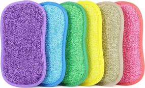 img 4 attached to Effortless Cleaning with 6 Pack Scrub Sponges: Heavy Duty Scouring Power for Dishes, Pots, and Pans