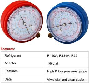 img 3 attached to 🌡️ CarBole HVAC Low & High Pressure Gauge - R410A R134A R22 Refrigerants | PSI KPA Air Conditioner