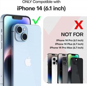 img 3 attached to Military Drop Protection 5-In-1 IPhone 14 Case With Tempered Glass & Camera Lens Protectors - Blue (6.1 Inch) [No Yellowing]